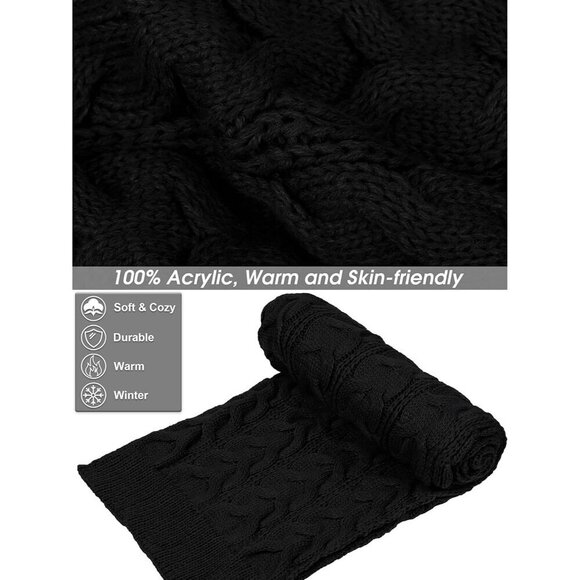 Winter Warm Knitted 4-in-1 Set Hat Scarf Gloves Ear Warmer Men Women main image 5